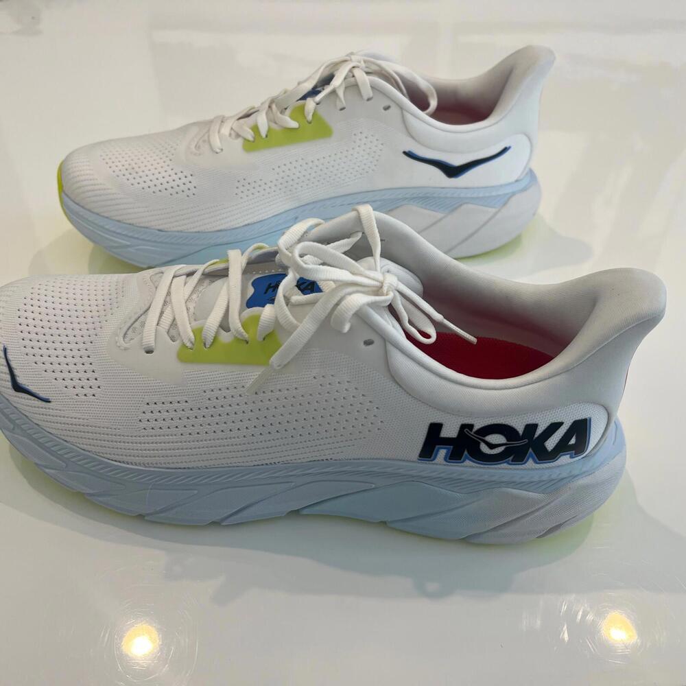 HOKA Arahi 7 Blanc De Blanc Virtual Blue BVR Mens Size 12 D - Picture 7 of 8